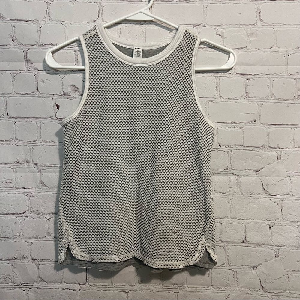 Athleta Girl Double up Tank Too White Mesh size 12 Large